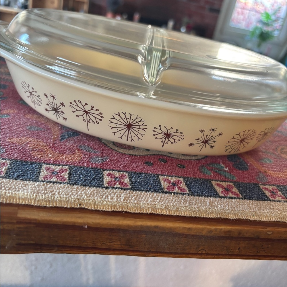 Vintage Glass Divided Dish with Lid